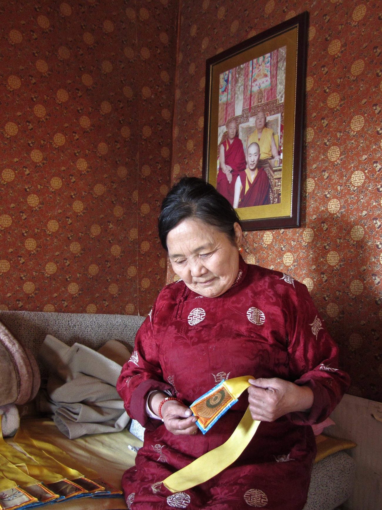Khalkha Mongol Jantsan Gundegmaa in her kitchen-house at Delgeruun Choira in Mongolia. 9 October 2011. Photograph (1 of 5): C.Pleteshner
