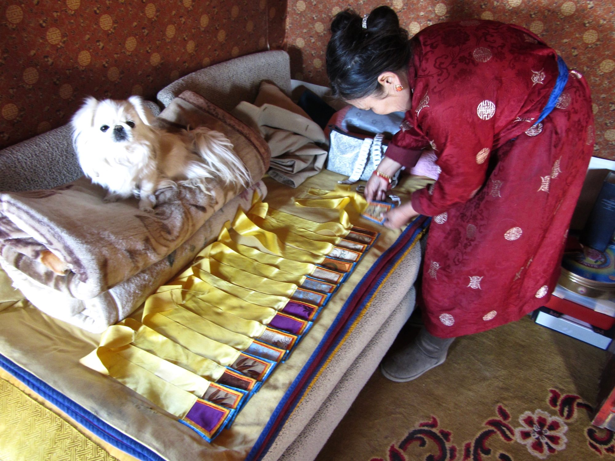 Khalkha Mongol Jantsan Gundegmaa in her kitchen-house at Delgeruun Choira in Mongolia. 9 October 2011. Photograph (2 of 5): C.Pleteshner