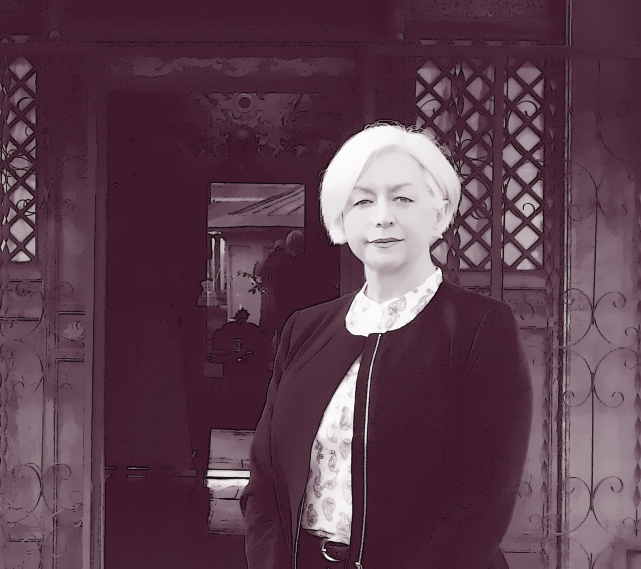 Standing at the doorway to one of the temples in the Choijin Lama Complex in Sükhbaatar District, Ulaanbaatar. The complex consists of one main and five branch temples (begun in 1904 and completed in 1908). Now a museum, it preserves a rich heritage of Mongol Gelug Buddhist artifacts. Digital art by C.Pleteshner. This image is derived from a photograph taken by Sampel Lam in 2019.