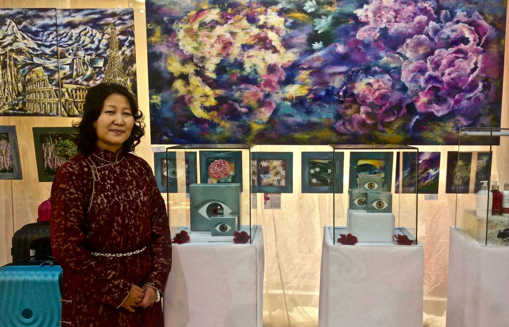 Mongolian artist S.Gantsatsaral in Ulanbaator 3 March 2018.