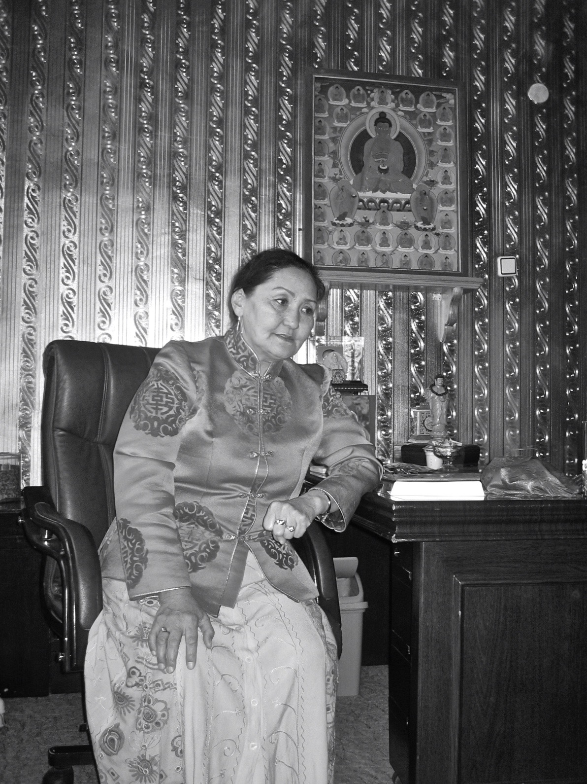 Abbess Gantumur in her office, Tugsbayasgalant Mongolian Gelug Women's Centre. 26 September 2008. Photograph: C Pleteshner